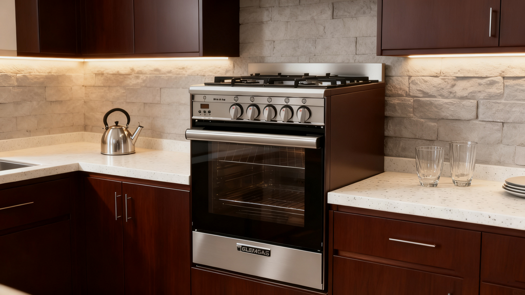 Cuisinière à gaz Glem GB664GG 60 cm en acier inoxydable, fabrication italienne - Commande spéciale 