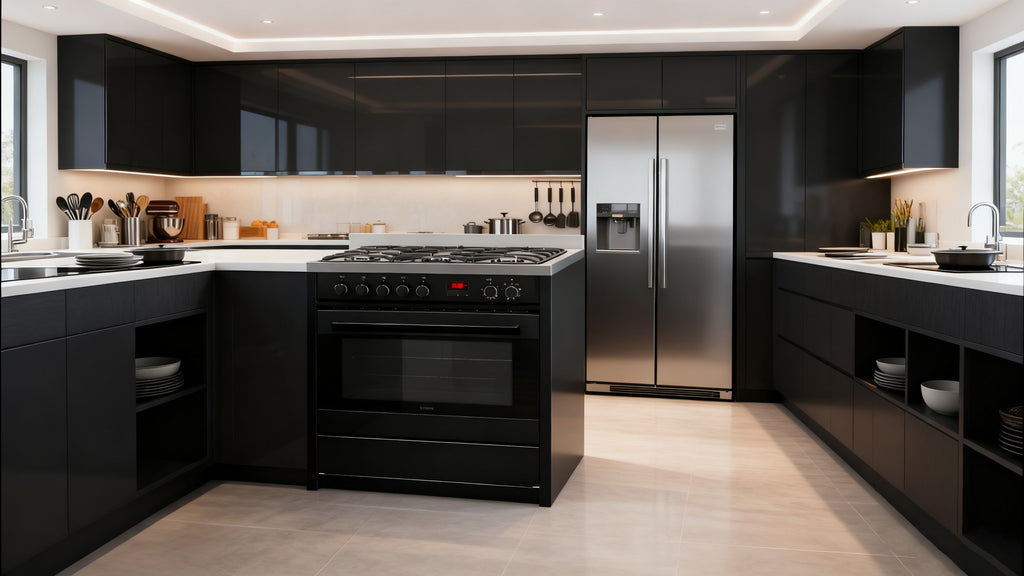 Cuisinière verticale mixte Technika TEG95TBK 90 cm, finition noire