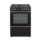 Poêle vertical mixte Belling BFS60SCDF 60 cm, finition noire - Modèle d'exposition à prix réduit