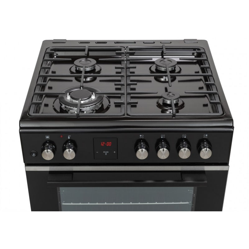 Poêle vertical mixte Belling BFS60SCDF 60 cm, finition noire - Modèle d'exposition à prix réduit