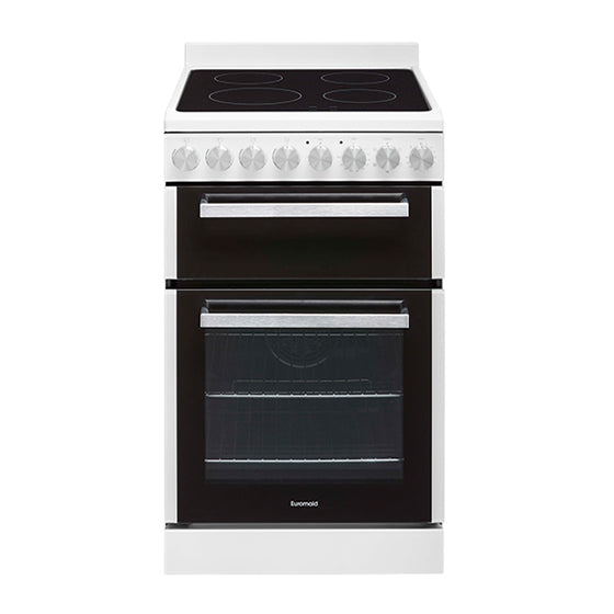 Cuisinière électrique autoportante blanche Euromaid EFS54FC-DCW 540 mm