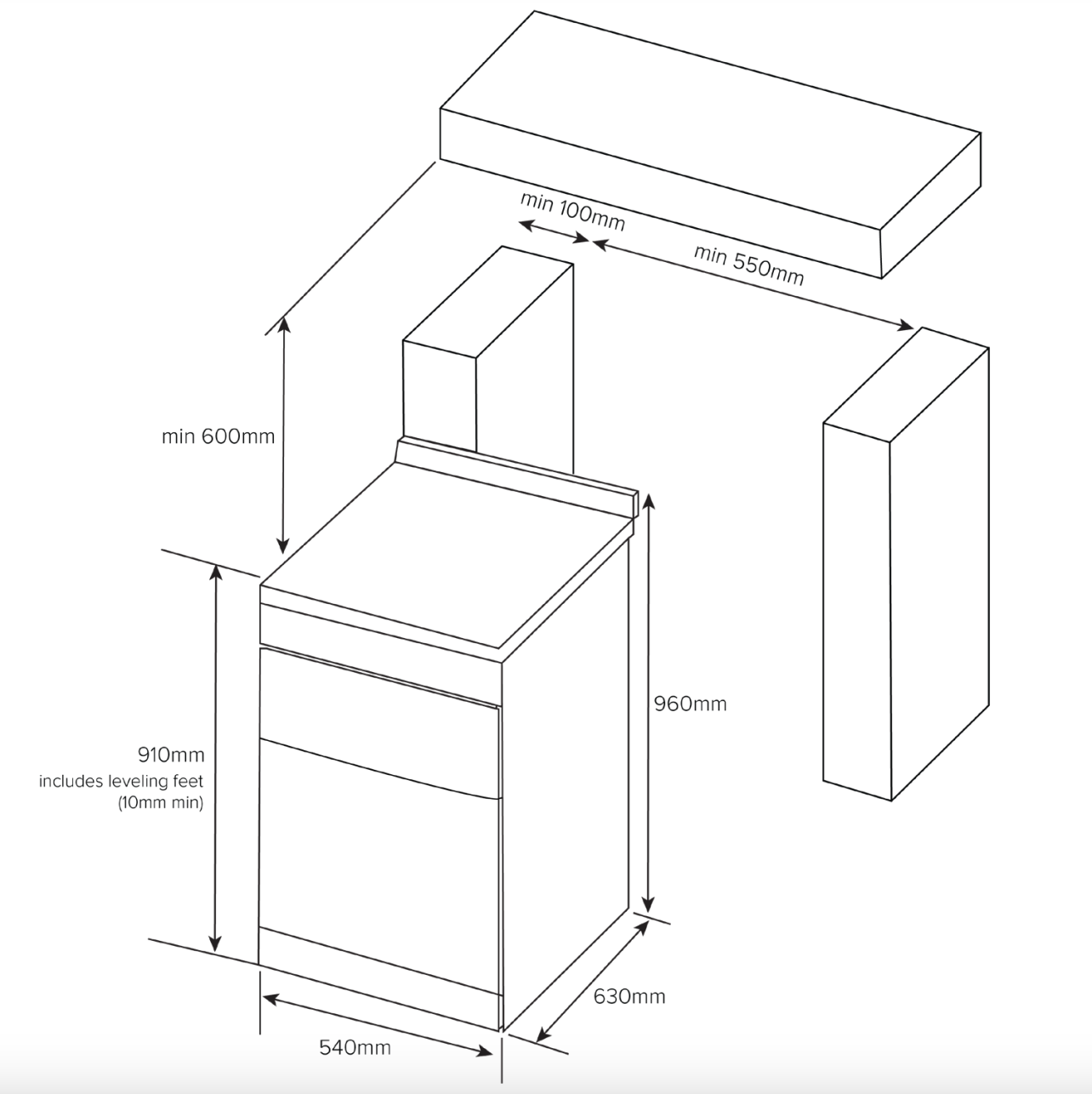 Cuisinière électrique autoportante blanche Euromaid EFS54FC-DCW 540 mm