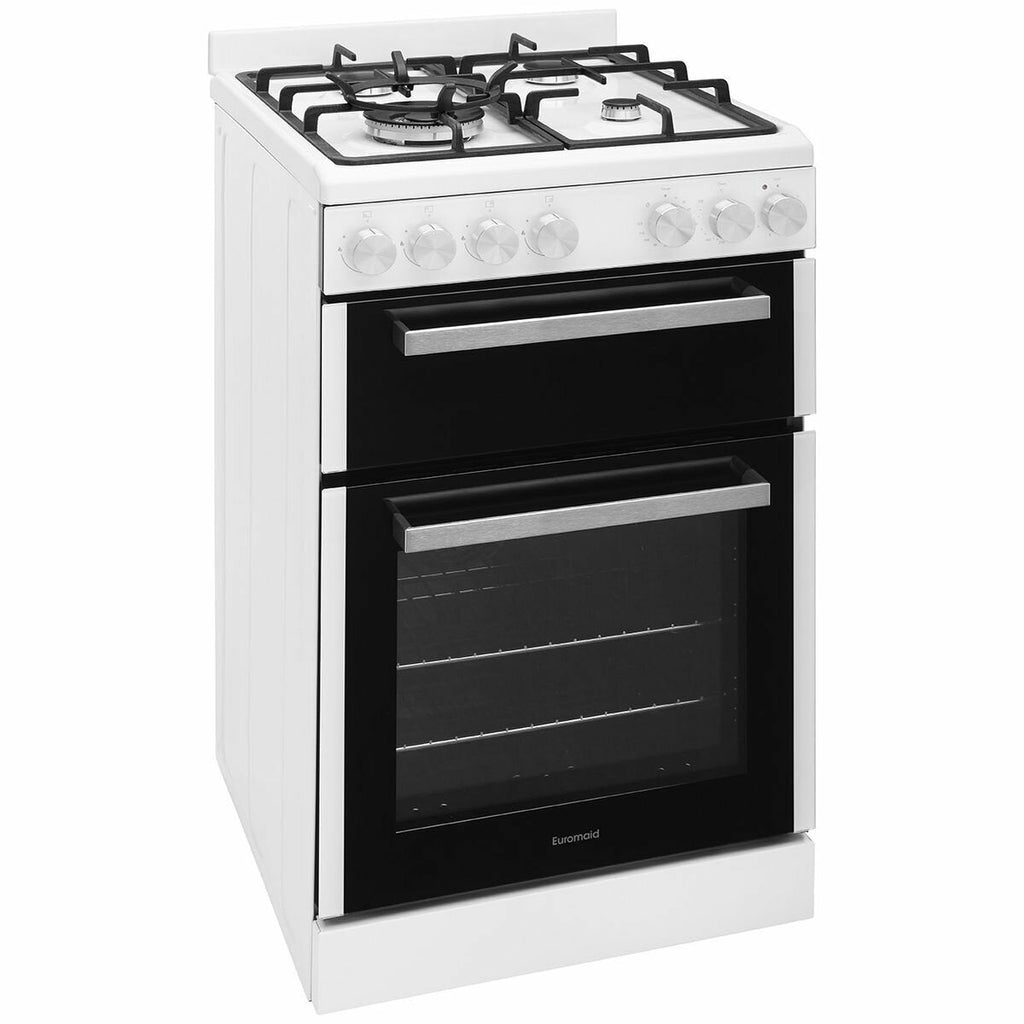 Poêle à gaz Euromaid EFS54FC-DGW 54 cm blanc, pose libre - Offre déstockage 