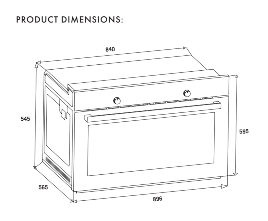 Four électrique multifonction géant Euro Appliances EO9060EMBK 90 cm, noir - Commande spéciale
