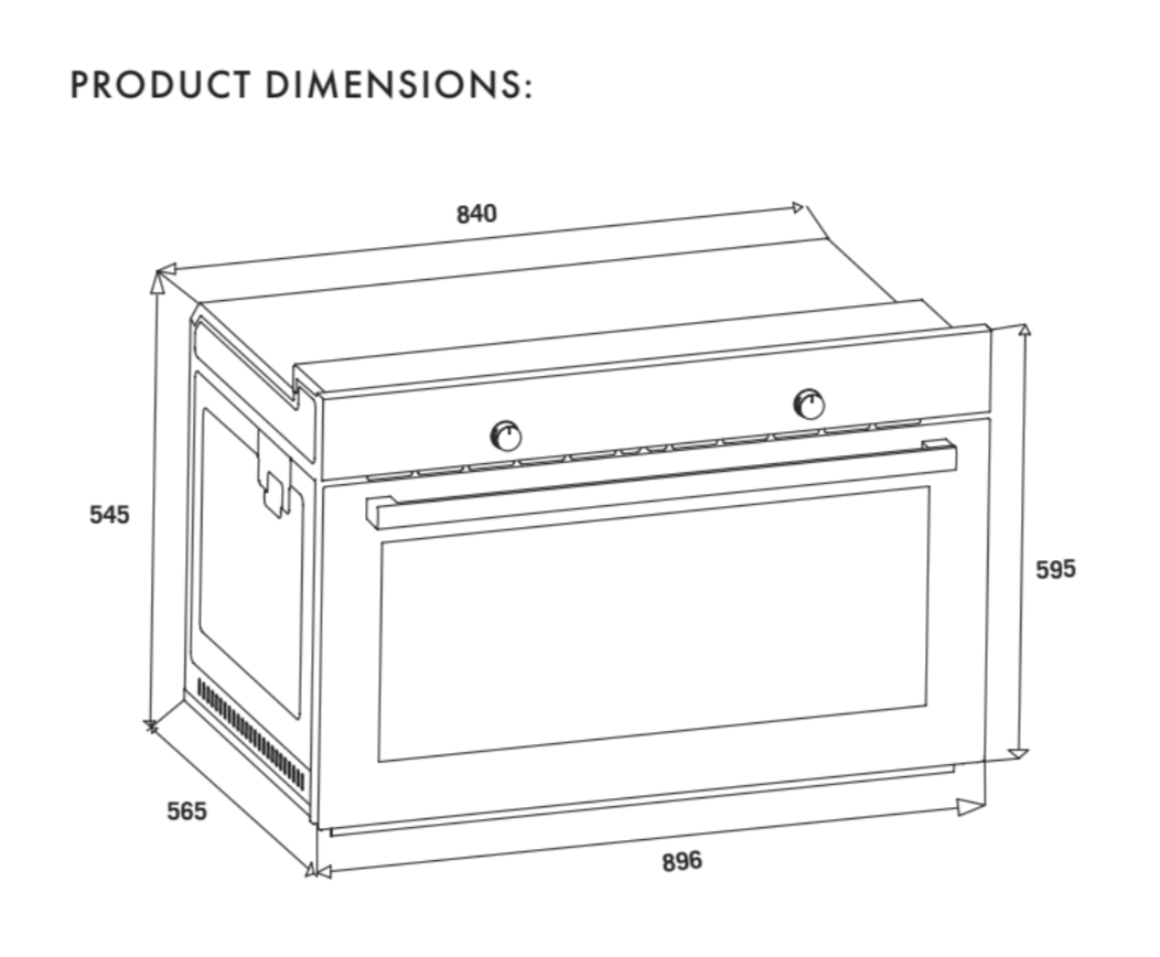 Four électrique multifonction géant Euro Appliances EO9060EMBK 90 cm, noir - Commande spéciale