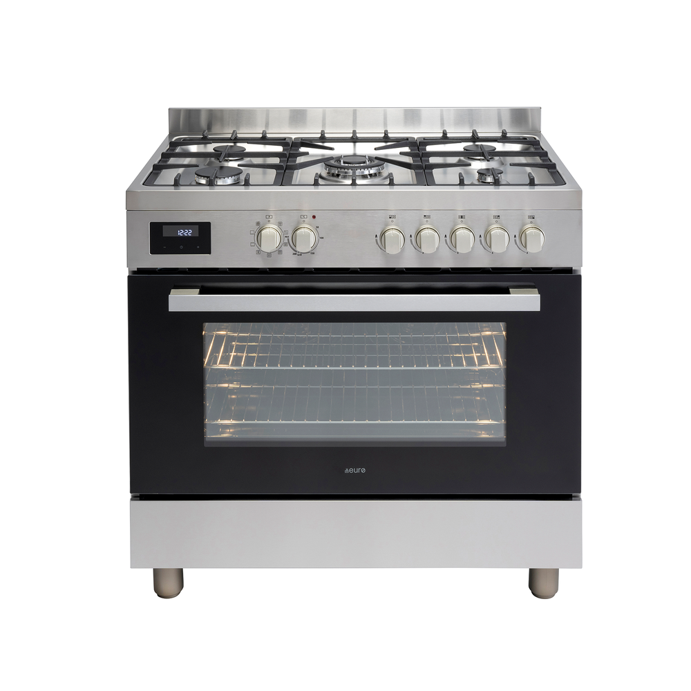 Poêle à double combustible Euro Appliances EO90FSDPSX 90 cm en acier inoxydable - Commande spéciale