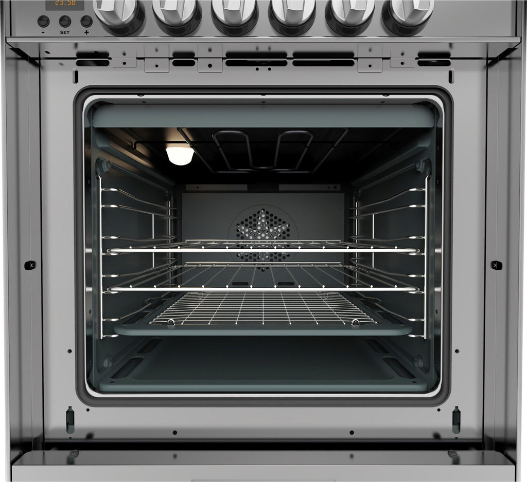 Cuisinière à gaz Glem GB664GG 60 cm en acier inoxydable, fabrication italienne - Commande spéciale 