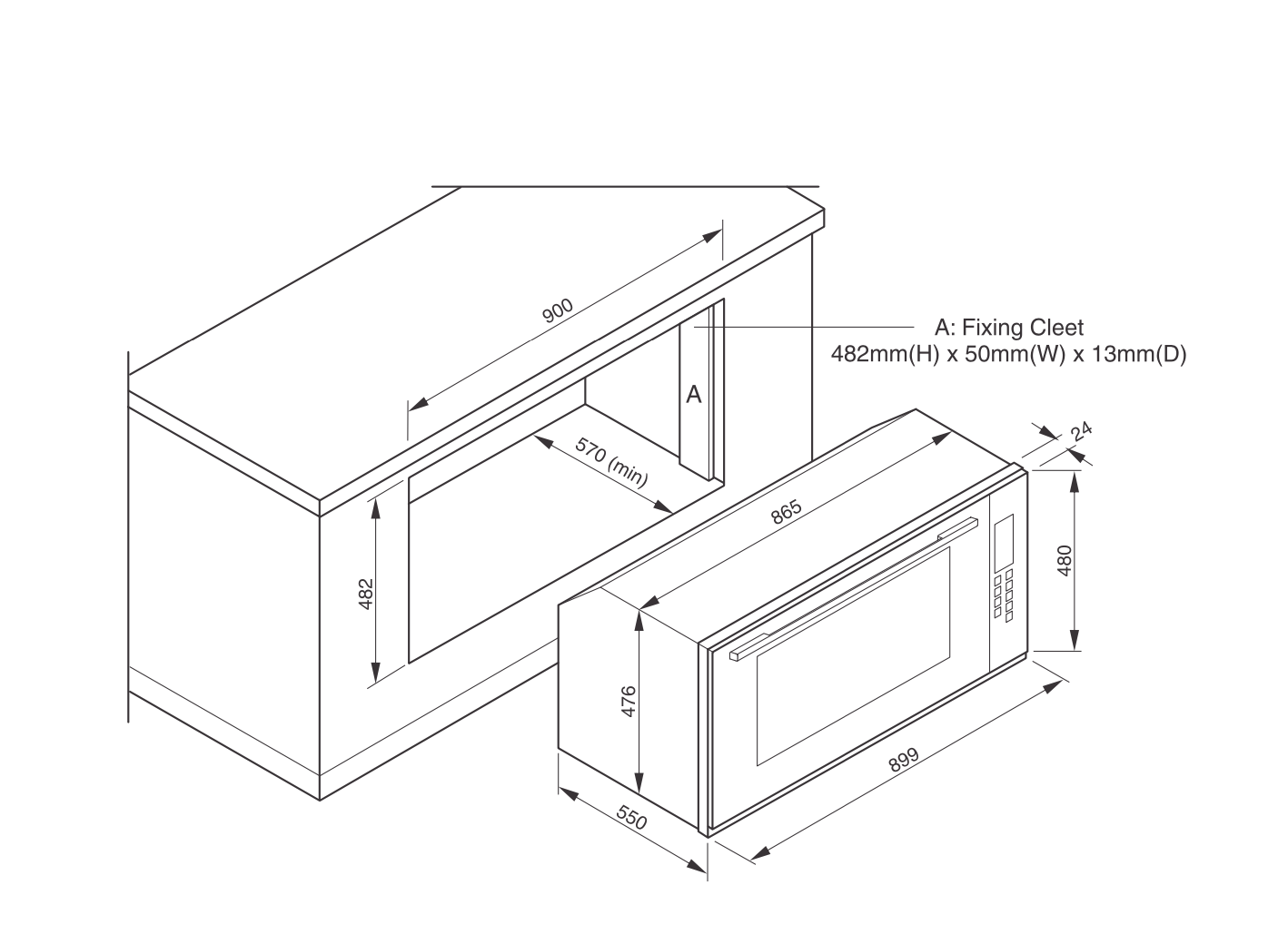 Four encastrable électrique en verre noir Technika TTDT910-6 90 cm - Modèle d'exposition à prix réduit