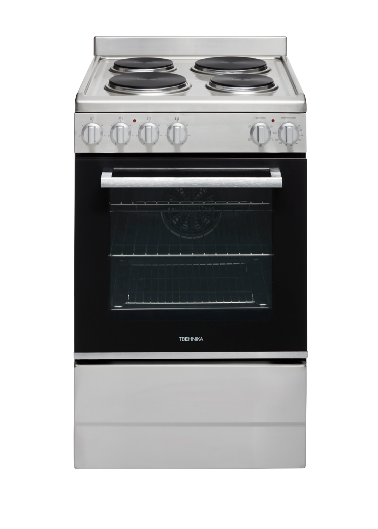 Cuisinière électrique à pose libre Technika TFS54FC-SES 540 mm en acier inoxydable 5 fonctions