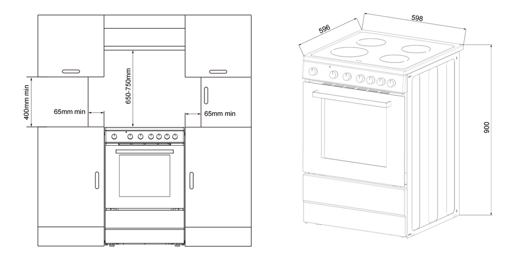Four Whirlpool WS67V9KMB 60 cm en vitrocéramique, pose libre, noir 