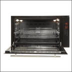 Four multifonction Baumatic BM90S 90 cm, 10 fonctions, en verre noir, avec commandes tactiles