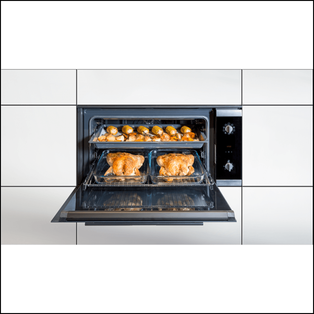 Four électrique Baumatic BSO99 Studio Solari 90 cm en verre noir - Offre déstockage