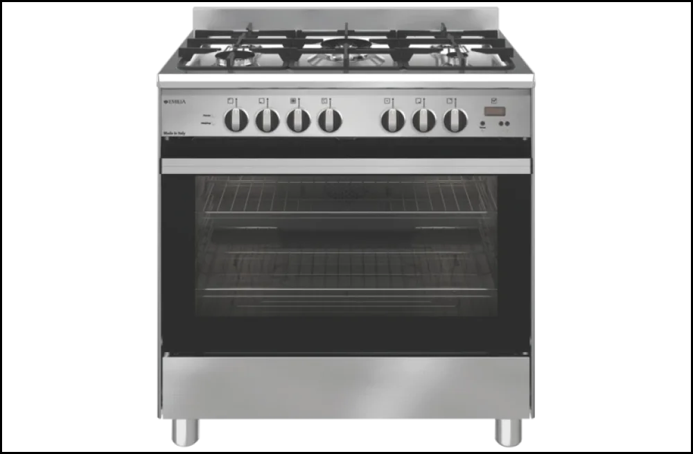 Four/cuisinière à double combustible Emilia EM865GE 80 cm en acier inoxydable, pose libre