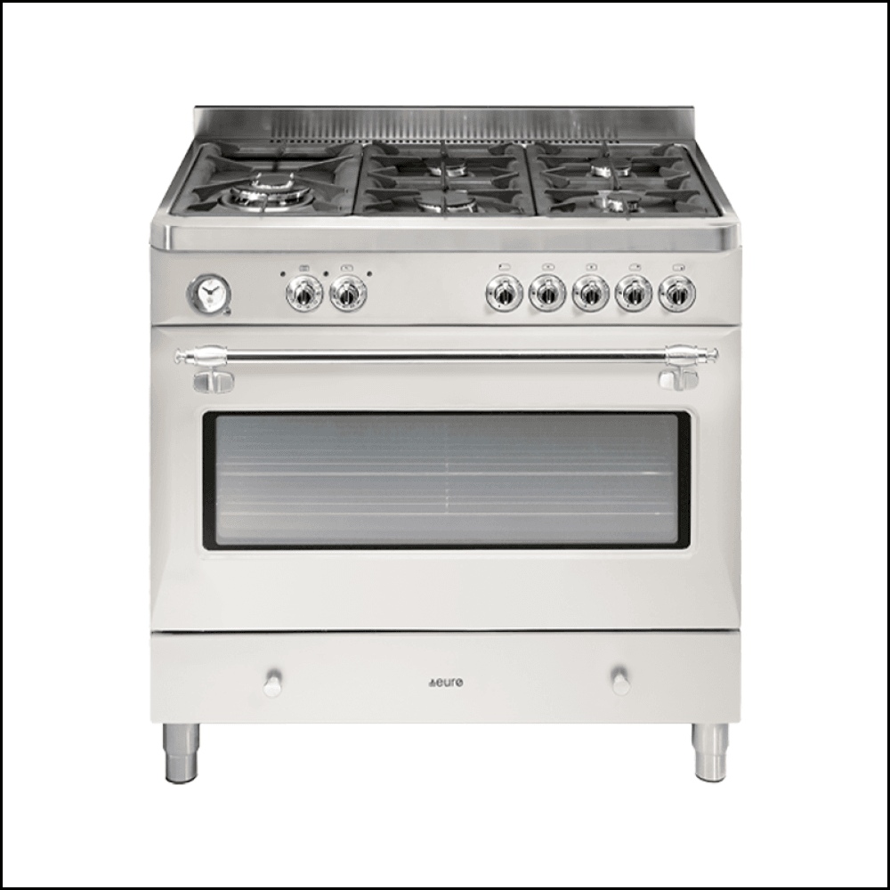 Euro Appliances ECSH900WH Cuisinière mixte électricité/gaz Royal Chiantishire 90 cm blanche - Modèle d'exposition (remise spéciale)