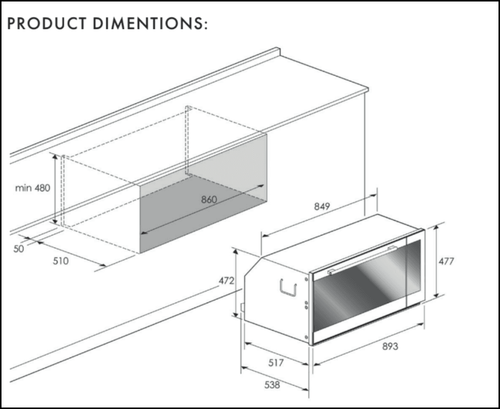 Four électrique multifonctions italien Euro Appliances EO90MXS de 90 cm