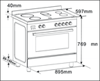 Four/cuisinière électrique autonome Euro Appliances EV900EESX 90 cm