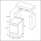 Cuisinière électrique Euromaid EFS54FC-SEW 540 mm blanche à 5 fonctions, pose libre
