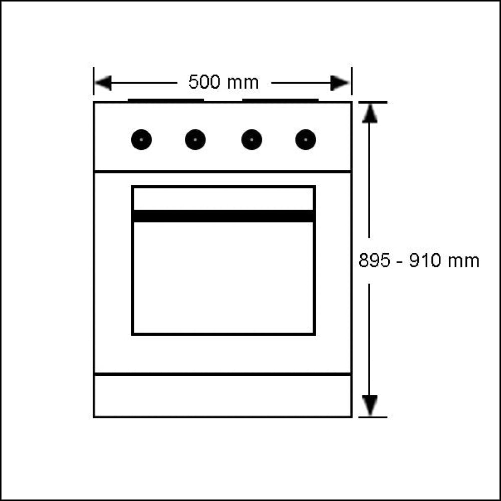 Four/cuisinière électrique à chaleur tournante Euromaid EW50 50 cm