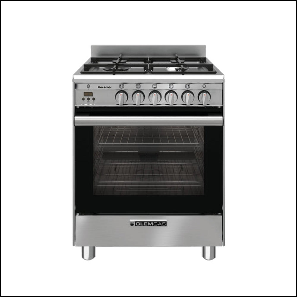 Cuisinière à gaz Glem GB664GG 60 cm en acier inoxydable, fabrication italienne - Commande spéciale 