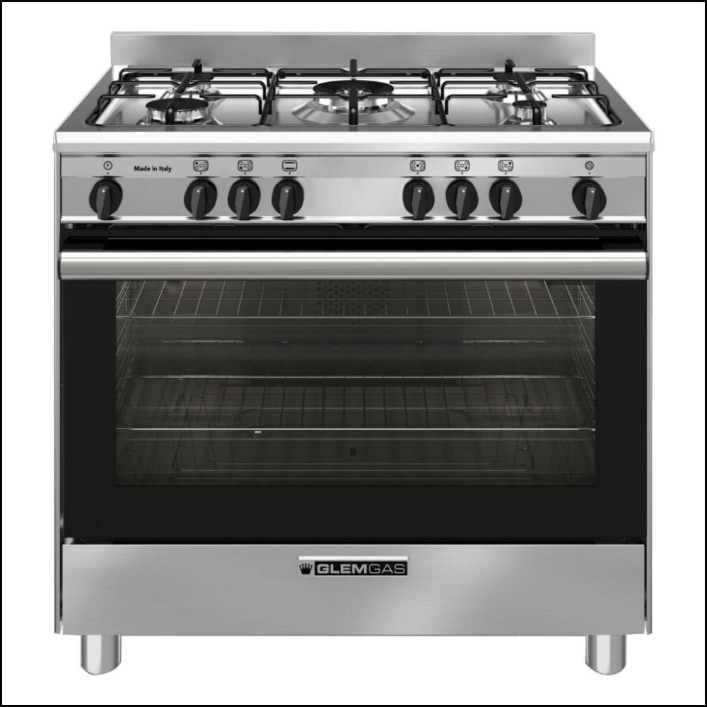 Cuisinière à gaz tout inox Glem GB965GG 90 cm - Commande spéciale 