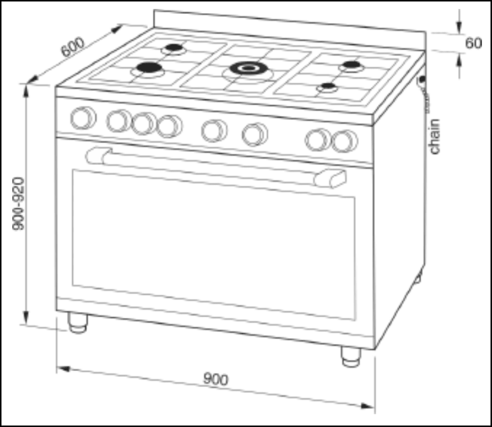 Cuisinière à double combustible Technika MEGA 150L T150EG95U de 90 cm, fabriquée en Italie